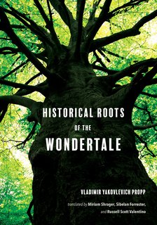 The cover image of Historical Roots of the Wondertale, a photo of a tree from the base of the trunk, looking up towards a green sky