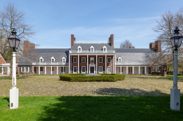 Contemporary photograph of front elevation of Roundwood Manor, 3450 Roundwood Road