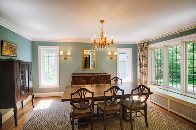 Contemporary photograph of dining room of "Twin Oaks"