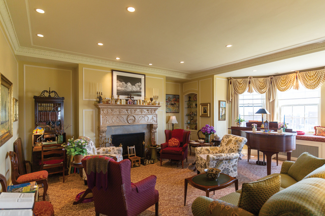 Contemporary photograph of Bruner Suite living room at Moreland Courts apartment complex