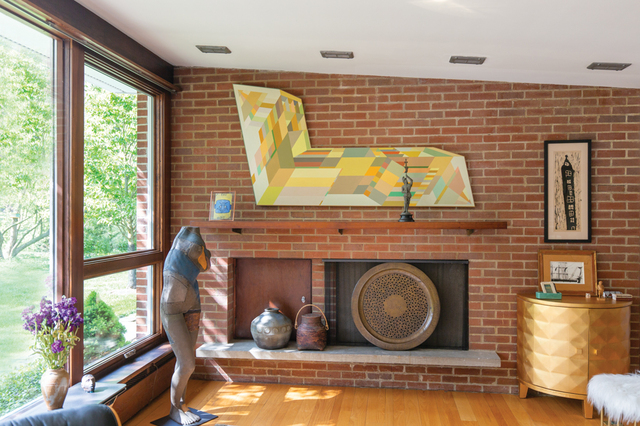 Contemporary photograph of fireplace at the Jaffee House