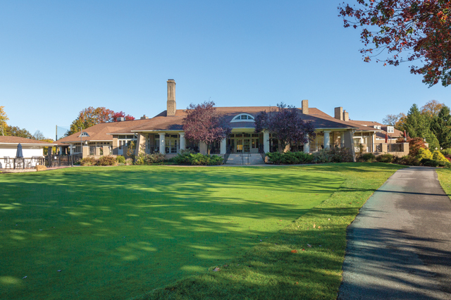 Contemporary photograph of rear elevation of Shaker Heights Country Club