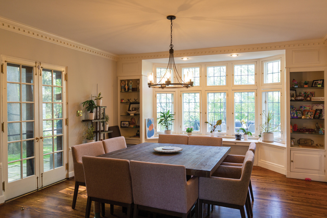 Contemporary photograph of dining room of Bernet House, 19300 Shaker Boulevard