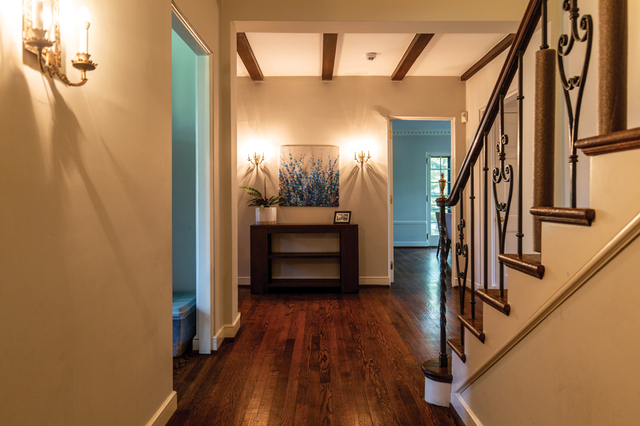 Contemporary photograph of reverse view of main staircase of Bernet House, 19300 Shaker Boulevard