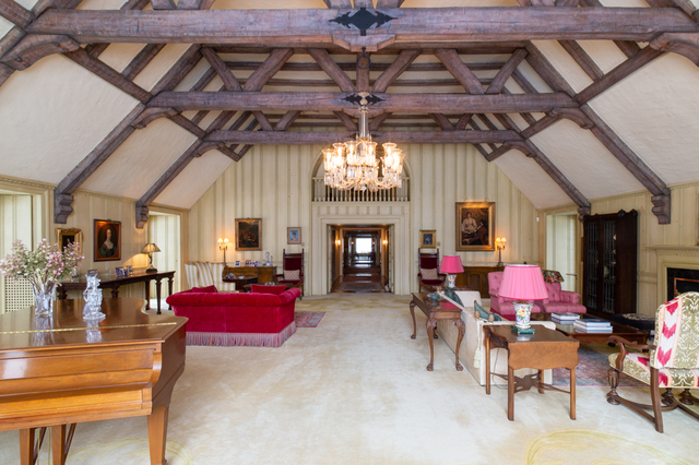 Contemporary photograph of main living room of Roundwood Manor, 3450 Roundwood Road