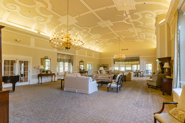 Contemporary photograph of clubhouse dining room of Shaker Heights Country Club