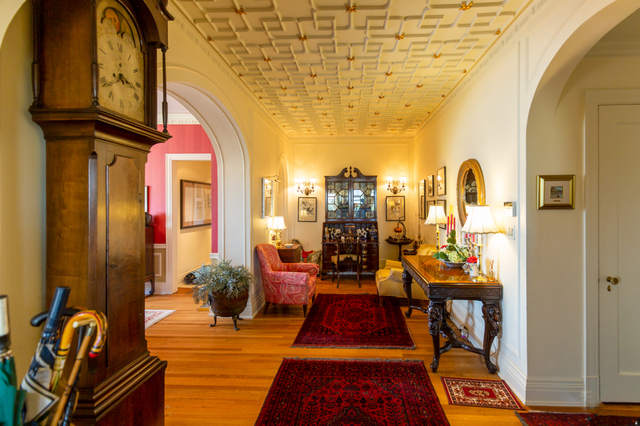 Contemporary photograph of Bruner Suite corridor at Moreland Courts apartment complex