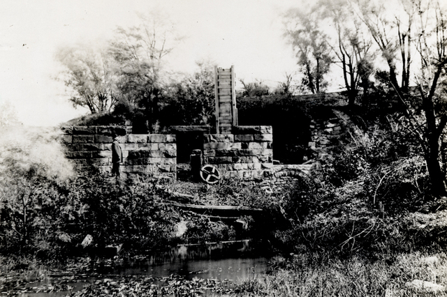 Vintage photograph of the ruins of Saw Mill at Lower Lake